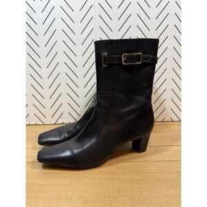 VTG Cole‎ Haan Black Leather Tadi Square Toe Ankle Boots Women's Size 7.5 AA